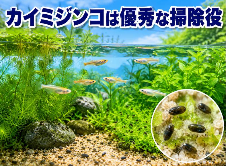 カイミジンコのメリットとは?水槽の掃除役が優秀な理由