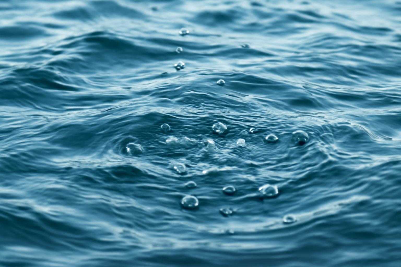 水面から酸素が放出される様子を示した水の流れ