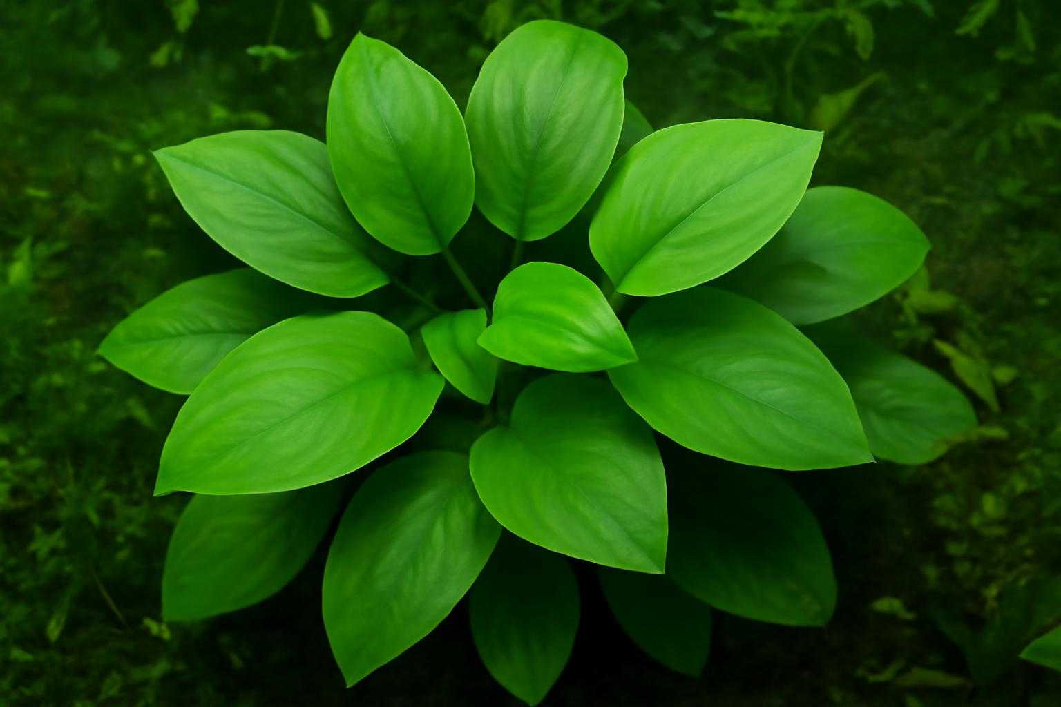 大きく成長したアヌビアスナナが水槽に植えられている様子