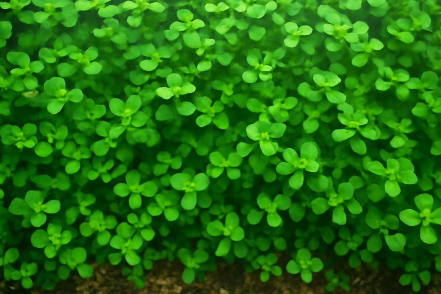 水槽内でウォーターバコパが茂る様子を上から見た状態