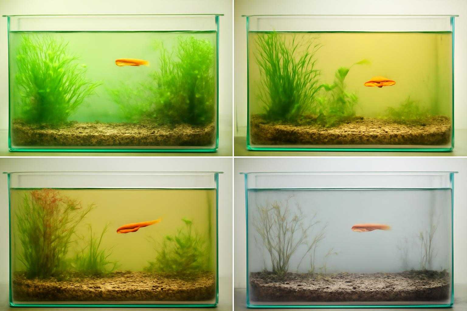 春夏秋冬の季節の変化を表現した水槽の風景