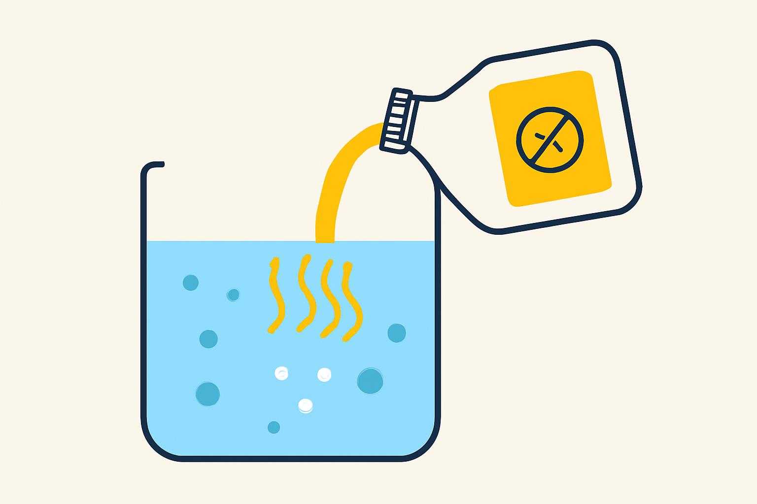水道水にカルキ抜き剤を入れている様子
